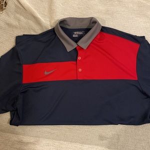 Nike navy & red golf polo XXL